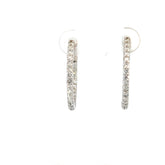 14k White Gold 1.00ct G VS2 Round Diamond Inside/Out Hoop Earrings